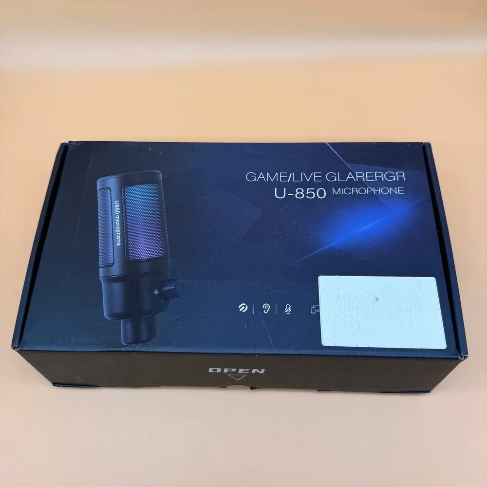U850 RGB USB Professional Live Recording Microphone Tabletop Tripod Wired Conde